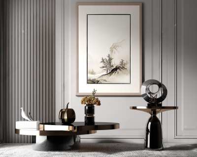 现代茶几3D模型下载